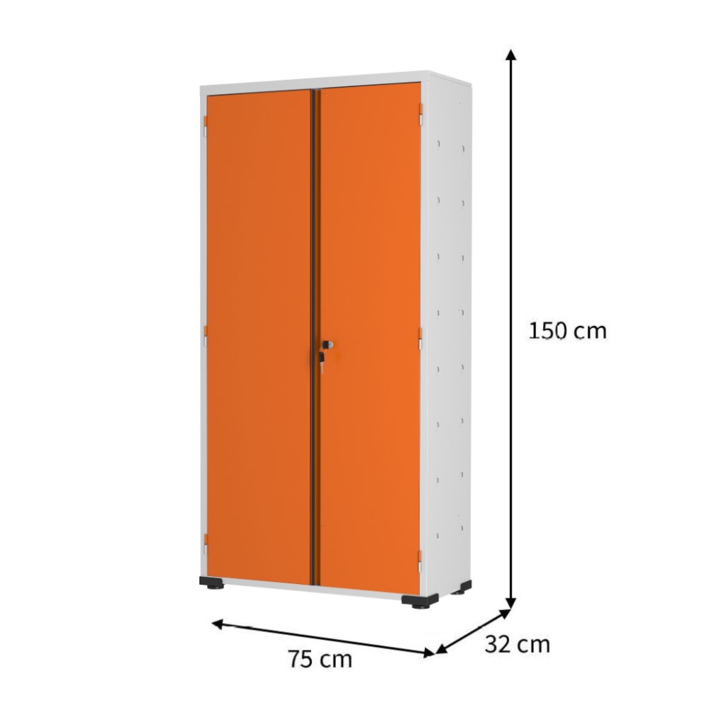 armário de aço escritório organizador multiuso fechadura resistente montável perfeito ambiente lindo 150 altura 3 prateleiras laranja