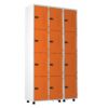 roupeiro de aço 12 portas organizador vestiário guarda volumes academia guardador cadeado pitao laranja