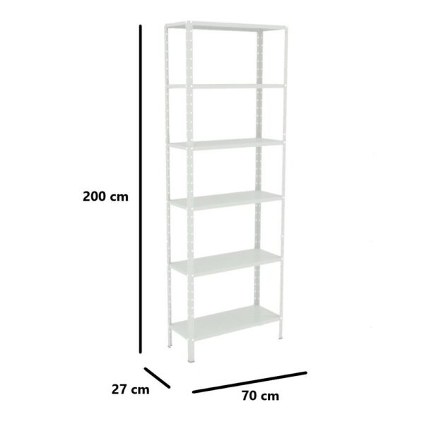 Estante de Aço Multiuso Livros Decorações Ferramentas 06 Prateleiras 2 metros Branco