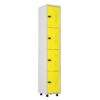 roupeiro de aço 4 portas organizador vestiário guarda volumes academia guardador cadeado pitao amarelo