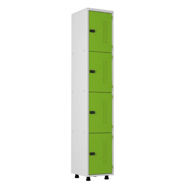 Armário Roupeiro Aço 04 portas Academia Guarda-Volume Organizador EA701027 Verde